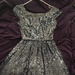 Sequenced open back party dress